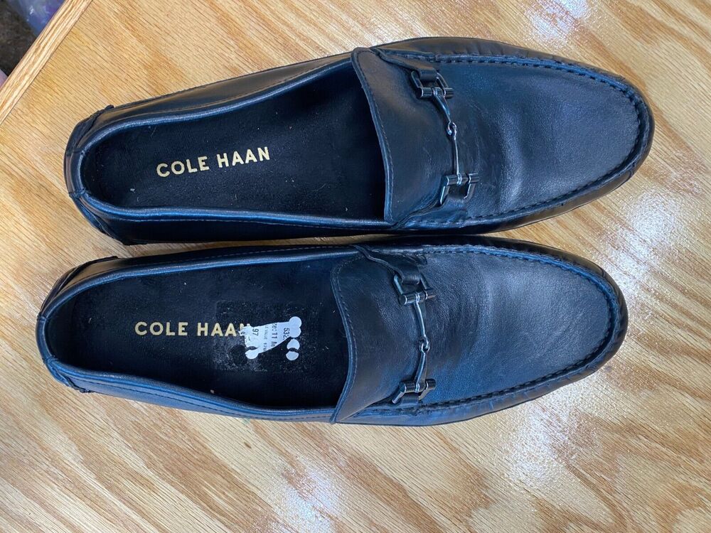 Cole Haan Penny Casual Shoes Mens 11 M Triple Black Leather Slip On Loafers S11
